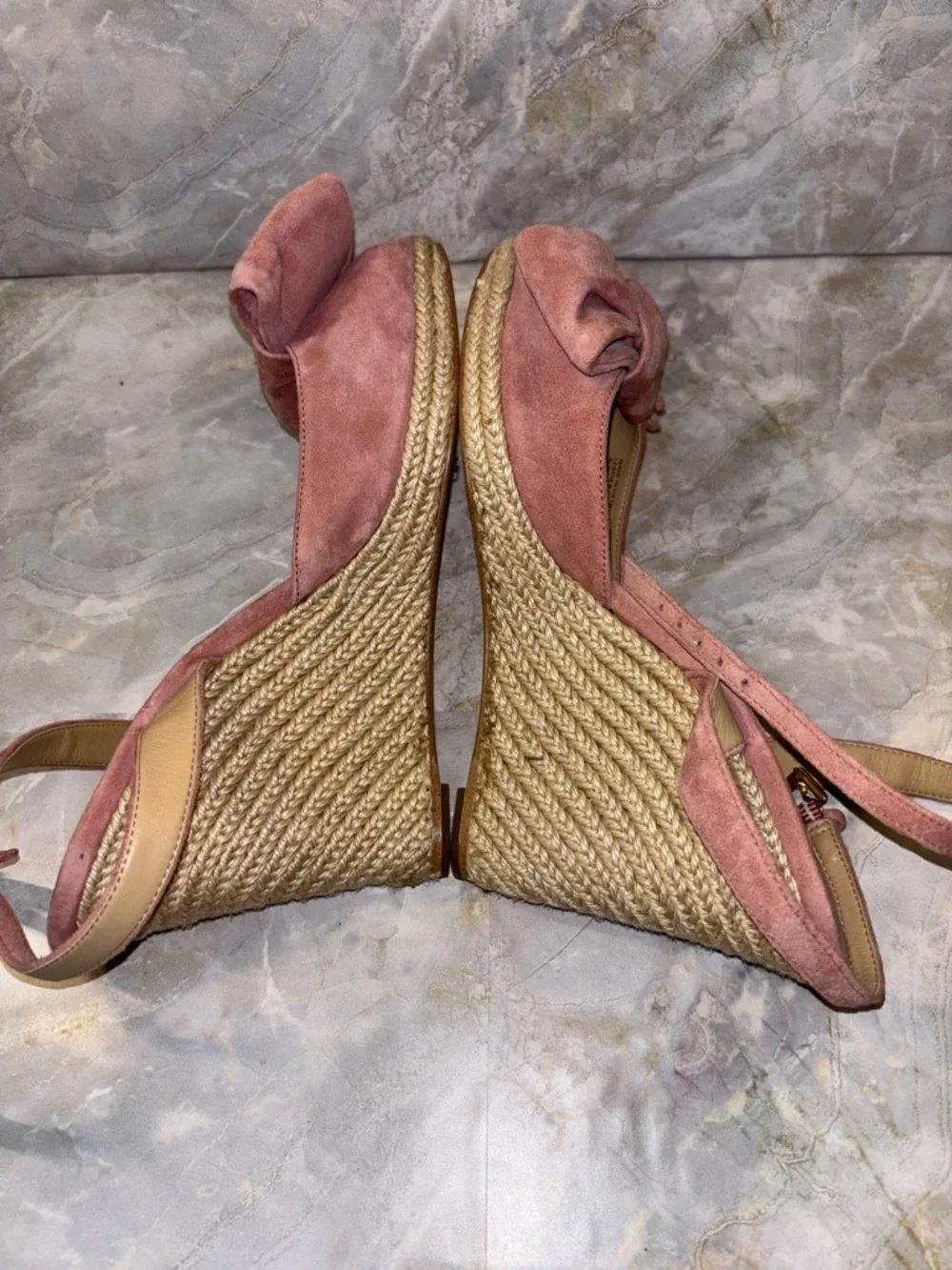 Michael Michael Kors Pink Bow Ankle-Strap wedge Sandals